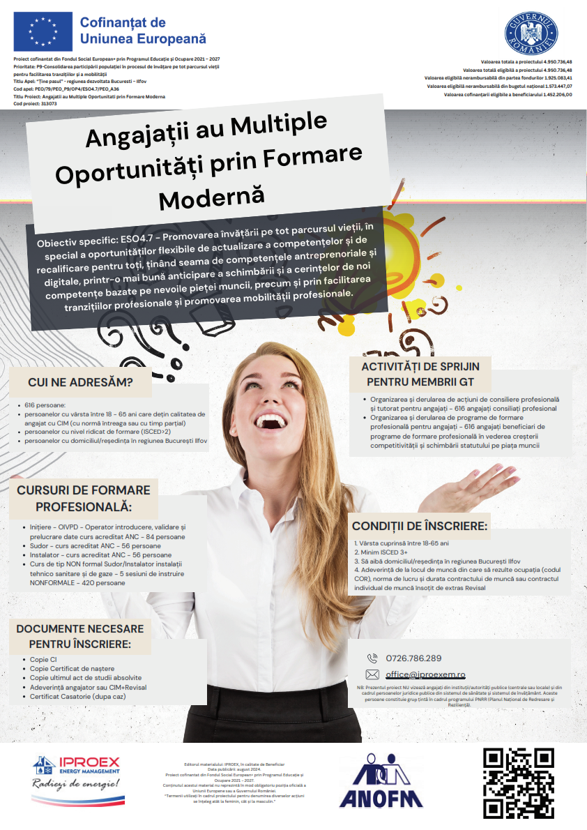 Angajatii au Multiple Oportunitati prin Formare Moderna